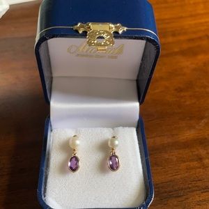 NWOT - Amethyst & Pearl Earrings